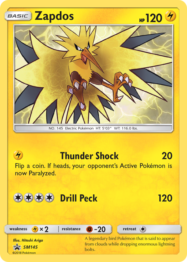 Zapdos (SM145) [Sun & Moon: Black Star Promos] on Sale