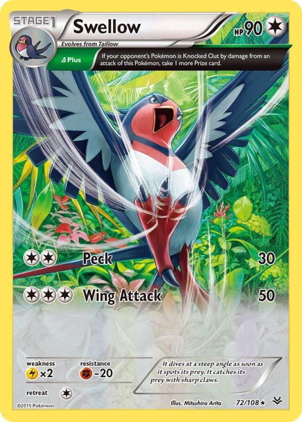 Swellow (72 108) (Theme Deck Exclusive) [XY: Roaring Skies] Hot on Sale