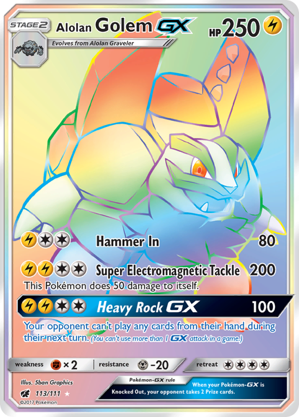 Alolan Golem GX (113 111) [Sun & Moon: Crimson Invasion] Hot on Sale