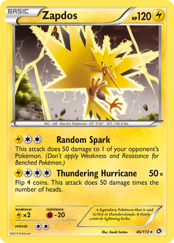 Zapdos (46 113) [Black & White: Legendary Treasures] For Sale