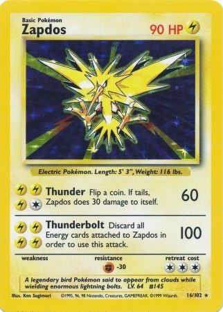 Zapdos (16 102) [Base Set Unlimited] Supply