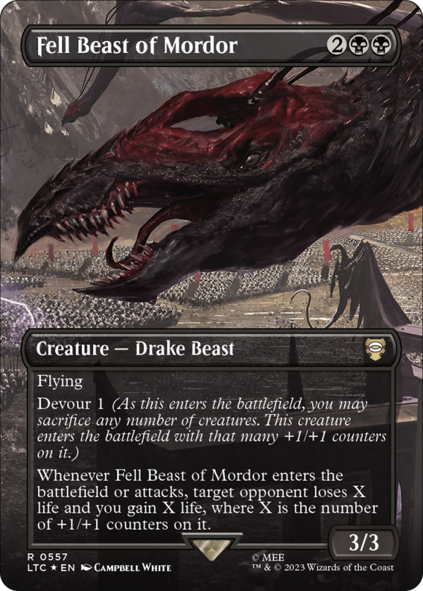 Fell Beast of Mordor (Borderless) (Surge Foil) [The Lord of the Rings: Tales of Middle-Earth Commander] Supply